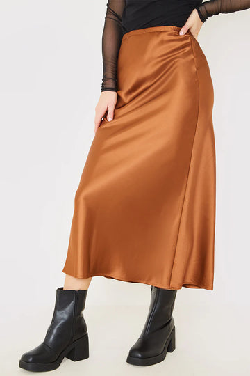 Satin Slip Midaxi Skirt